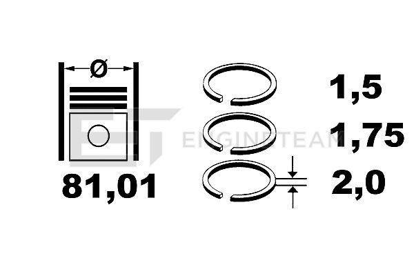 ET ENGINETEAM Комплект поршневых колец R1005100